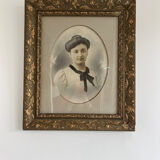 Portrait jeune femme photo 1926 dans cadre 1900 art nouveau