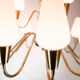 Lamp with arms of brass and glass, of Danish design from the 1950s