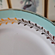 Flat plates Lunéville Pierrefonds, gilding and golden foliage