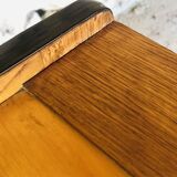 Small vintage row with sliding doors, metal legs Circa 50's