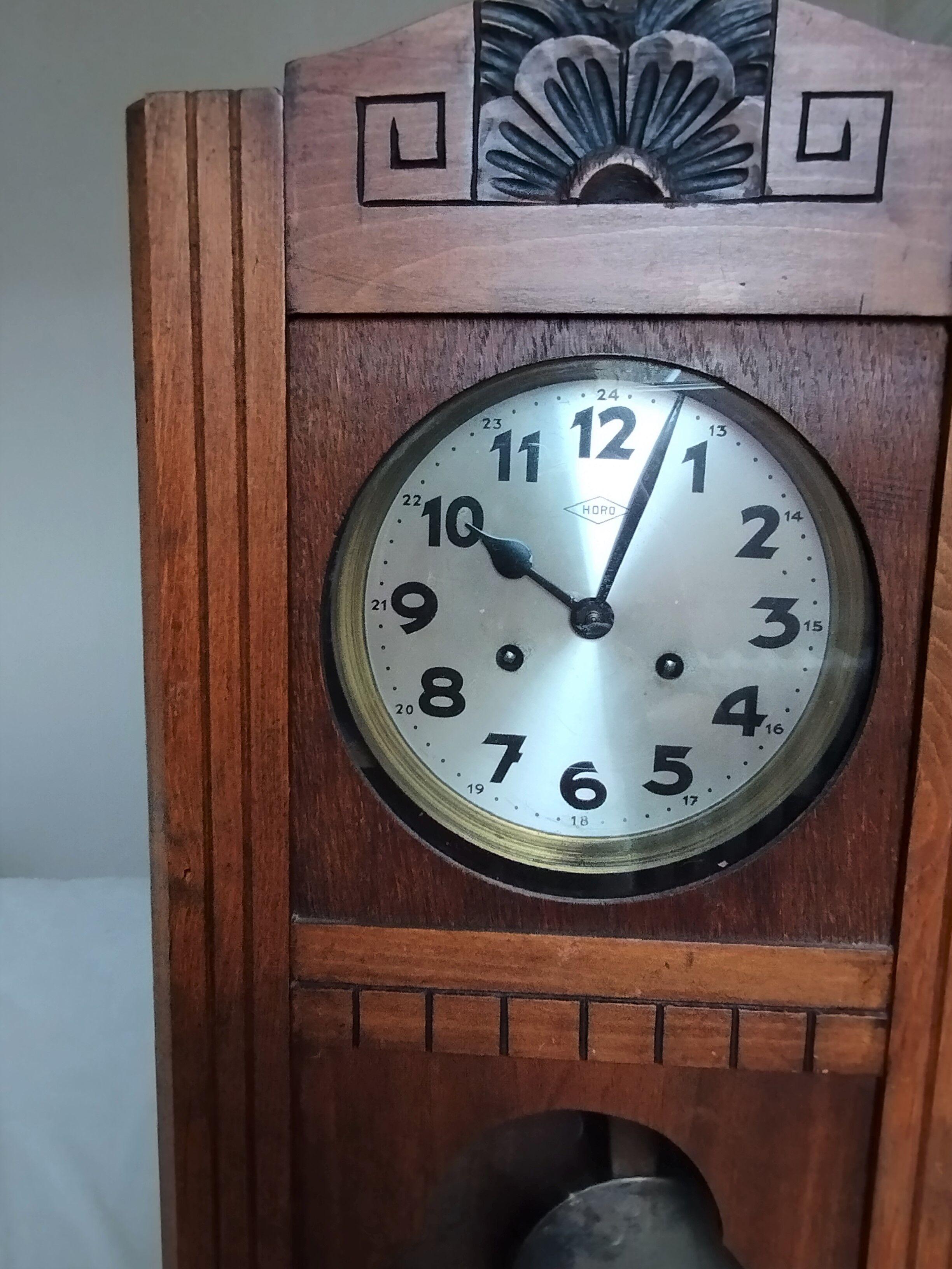 Wooden clock art deco style