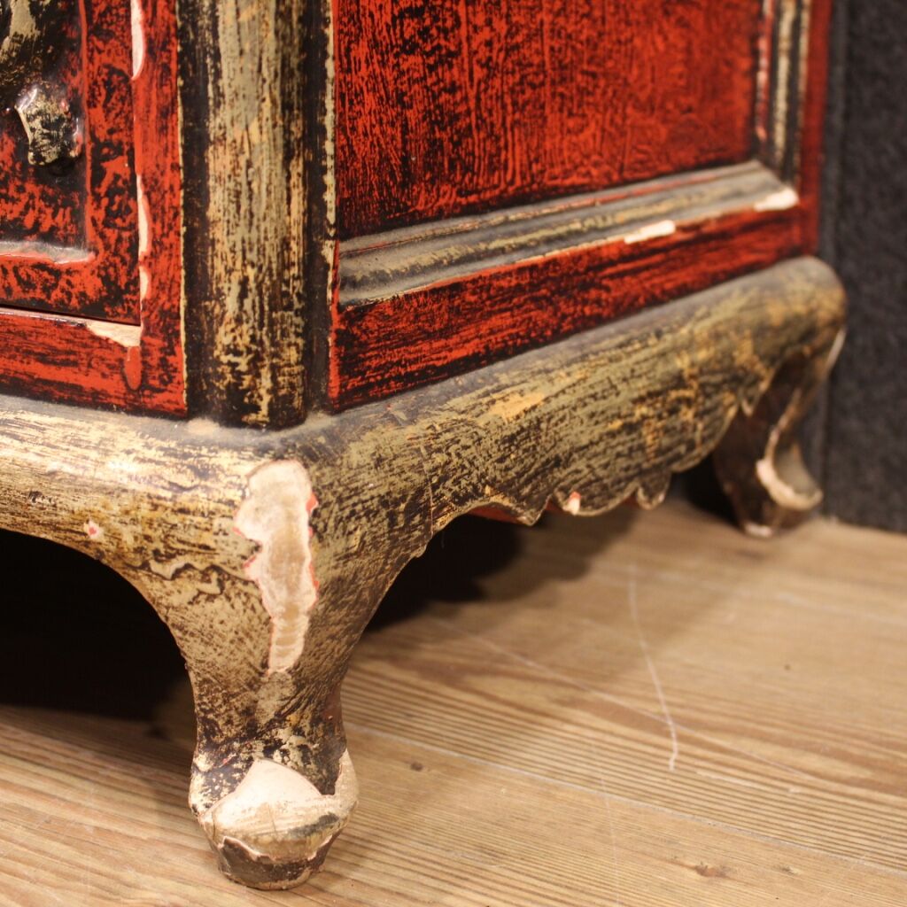 Spanish lacquered and silvered dresser