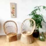 Fauteuil osier brun PM