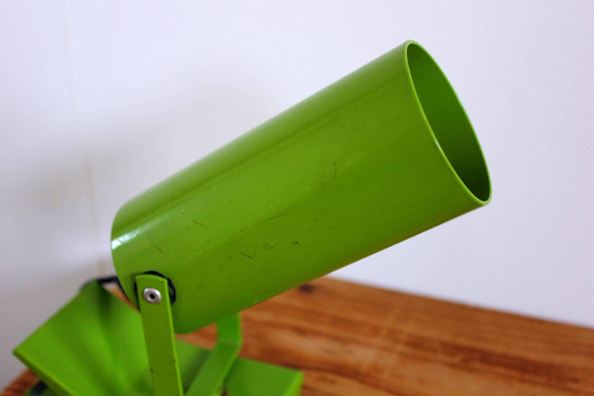 Green tube clip wall lamp office year 70 space age vintage