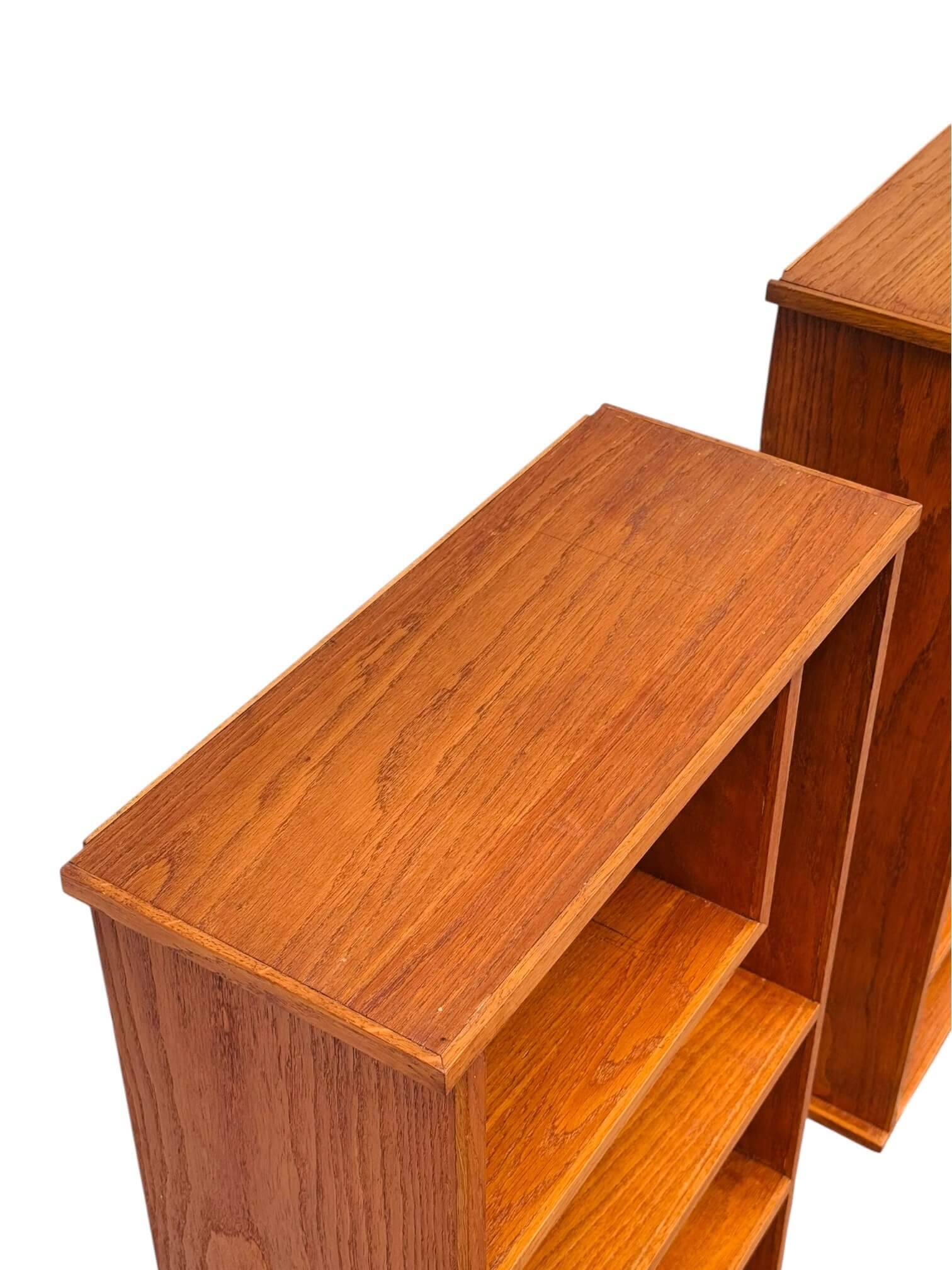 Two vintage asymmetrical storage units