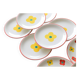 11 Yellow flower habitat plate with orange border BY PAGNOSSIN ITALY