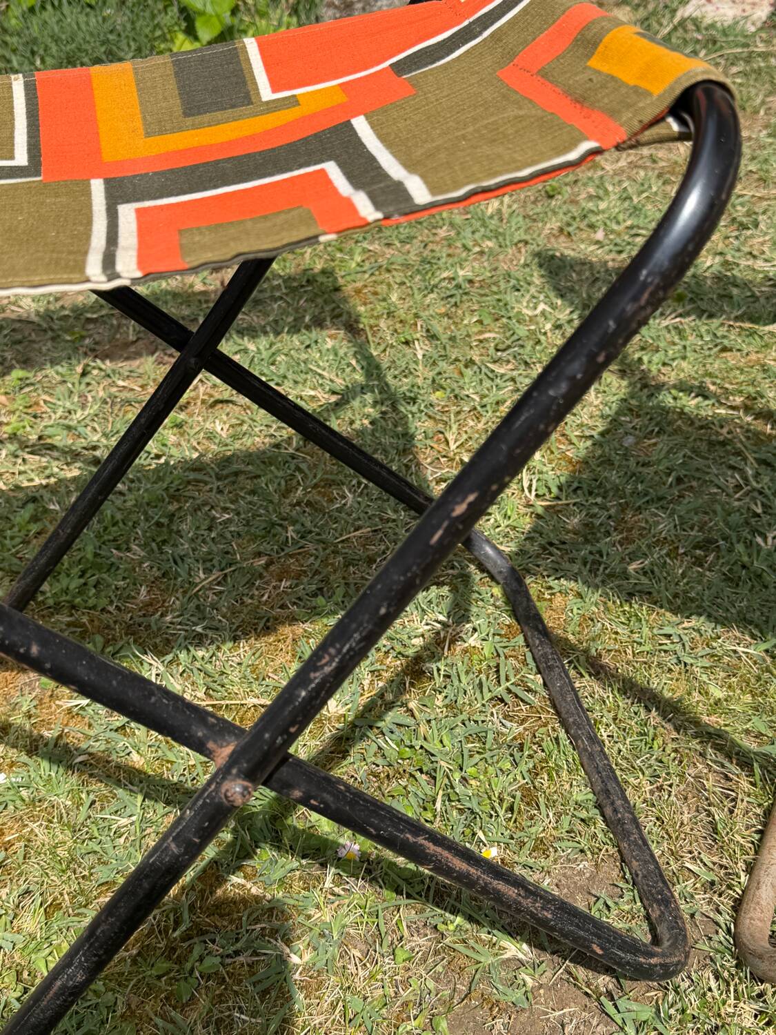 Pair of vintage folding camping chairs - BHV Paris (1970s)