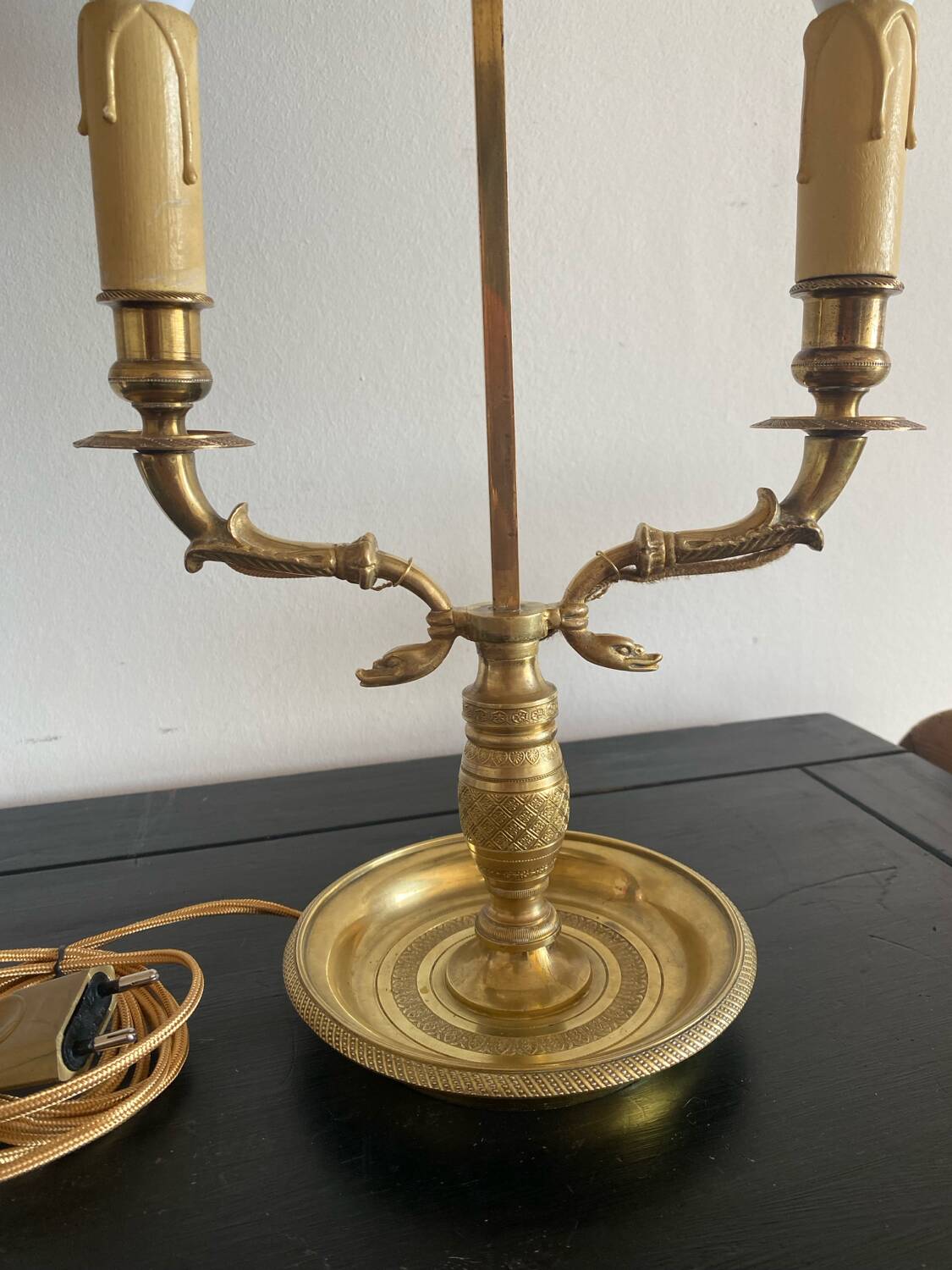 Lampe bouillotte 2 feux style empirique