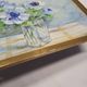 20th-century watercolor painting signed Carré-Tison, Bouquet of blue flowers