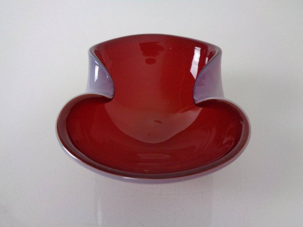 Red and Lilac Sommerso Murano Glass Bowl or Ashtray, Italy, 1960s