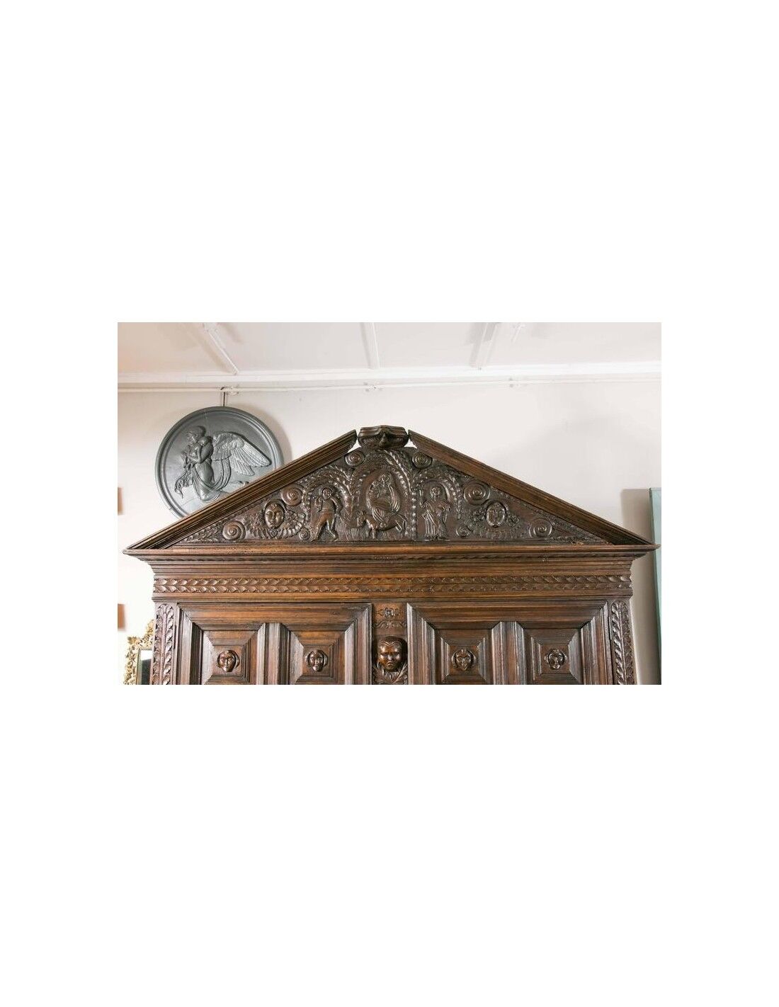 17th Century Buffet Furniture, Carved Walnut, Large Decoration