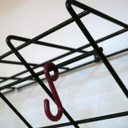 String metal wall mount coat, hat and umbrella rack, 1960s