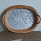 Vintage rattan and mother-of-pearl tray