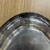 Oval tray in silver metal