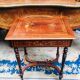 Worker table wood old marquetry.