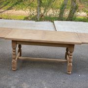 Renovated 19th-century oak extendable farmhouse dining table 160-240cm