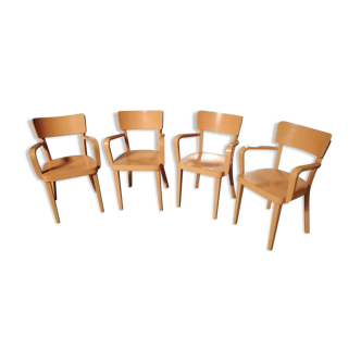 Lot of 4 wooden armchairs Habitat brand, 1990s