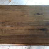Table de ferme ancienne en cerisier massif à 2 tiroirs