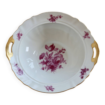 Saladier vintage en porcelaine de Limoges Ahrenfeld – Décor fleuri rose