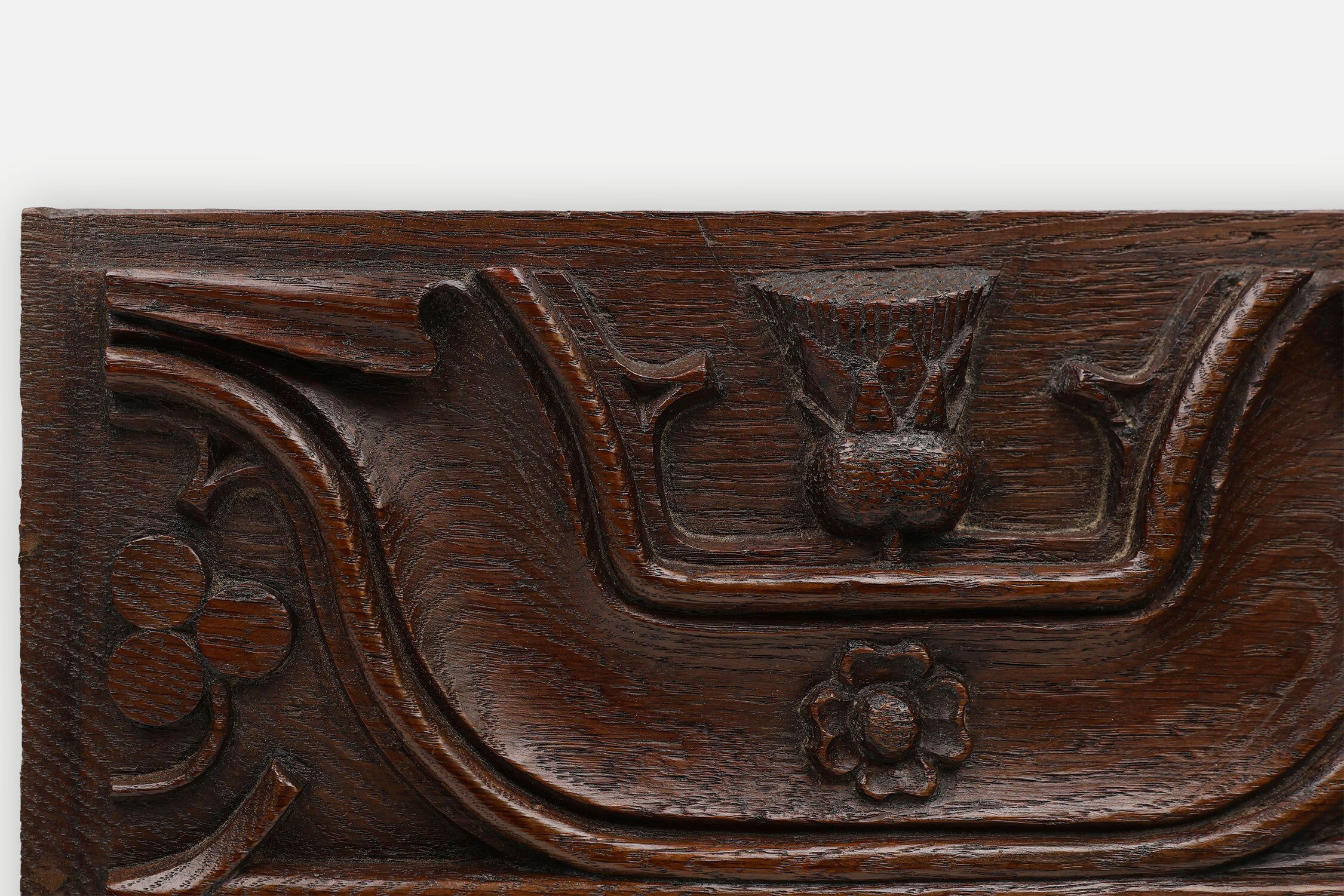 Gothic Sculpted Panel in Oak, Belgium, 16th century