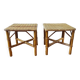 Pair of vintage rattan bedside tables