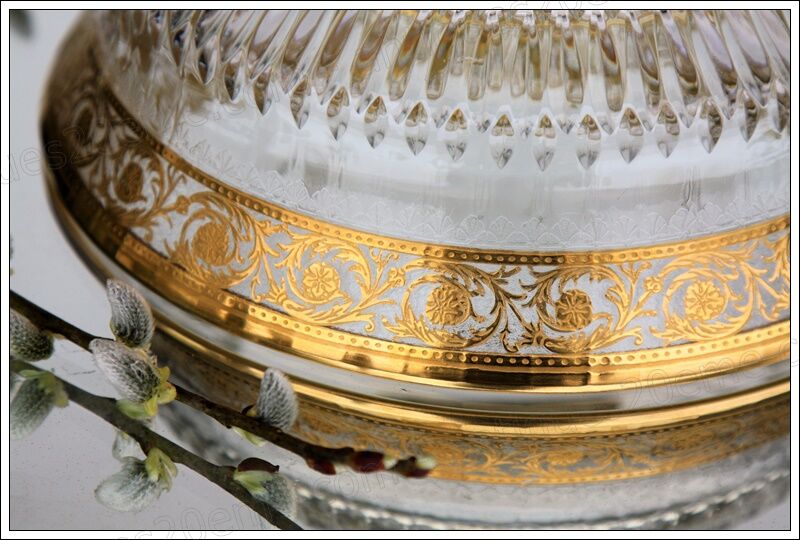 Large flared St Louis Crystal model Thistle gold.