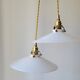 Duo de suspensions en opaline blanche