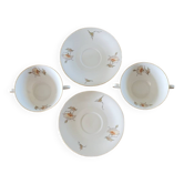 2 large antique cups and their saucers