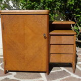 Asymmetrical oak dresser buffet