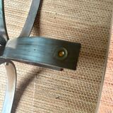Design coffee table in metal and smoked glass 70s