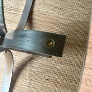 70s design coffee table in metal and smoked glass
