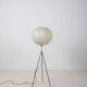 Lampadaire tripode cocon en fibre de verre et laiton, années 1960