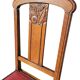 Set of 4 Art Deco Chairs in wood and red imitation leather