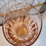Vintage 50s pink glass pitcher.