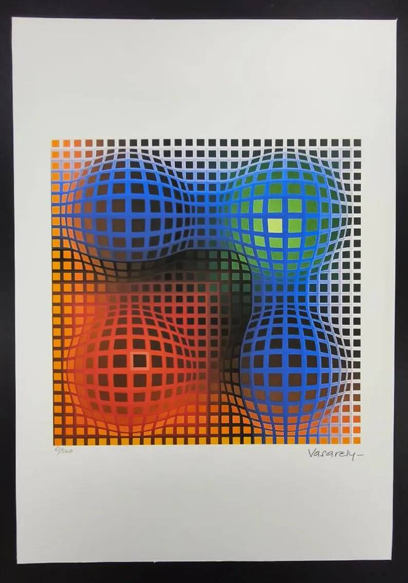 1970s Victor Vasarely Limited numbered Edition Lithograph.