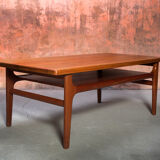 Vintage teak coffee table by Niels Bach, Denmark, 1960