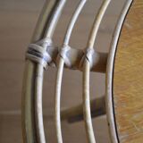 Vintage round rattan coffee table