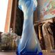 Large twisted blue vase made of Empoli glass, Tuscany, Florence (1950, Italy)
