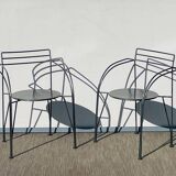 Pair of 'Silver Moon' chairs by Pascal Mourgue - Fermob. Vintage 80s.