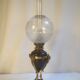 Oil lamp with engraved globe in Napoleon III style