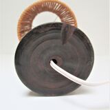 Wood lamp turned vintage rope blinds