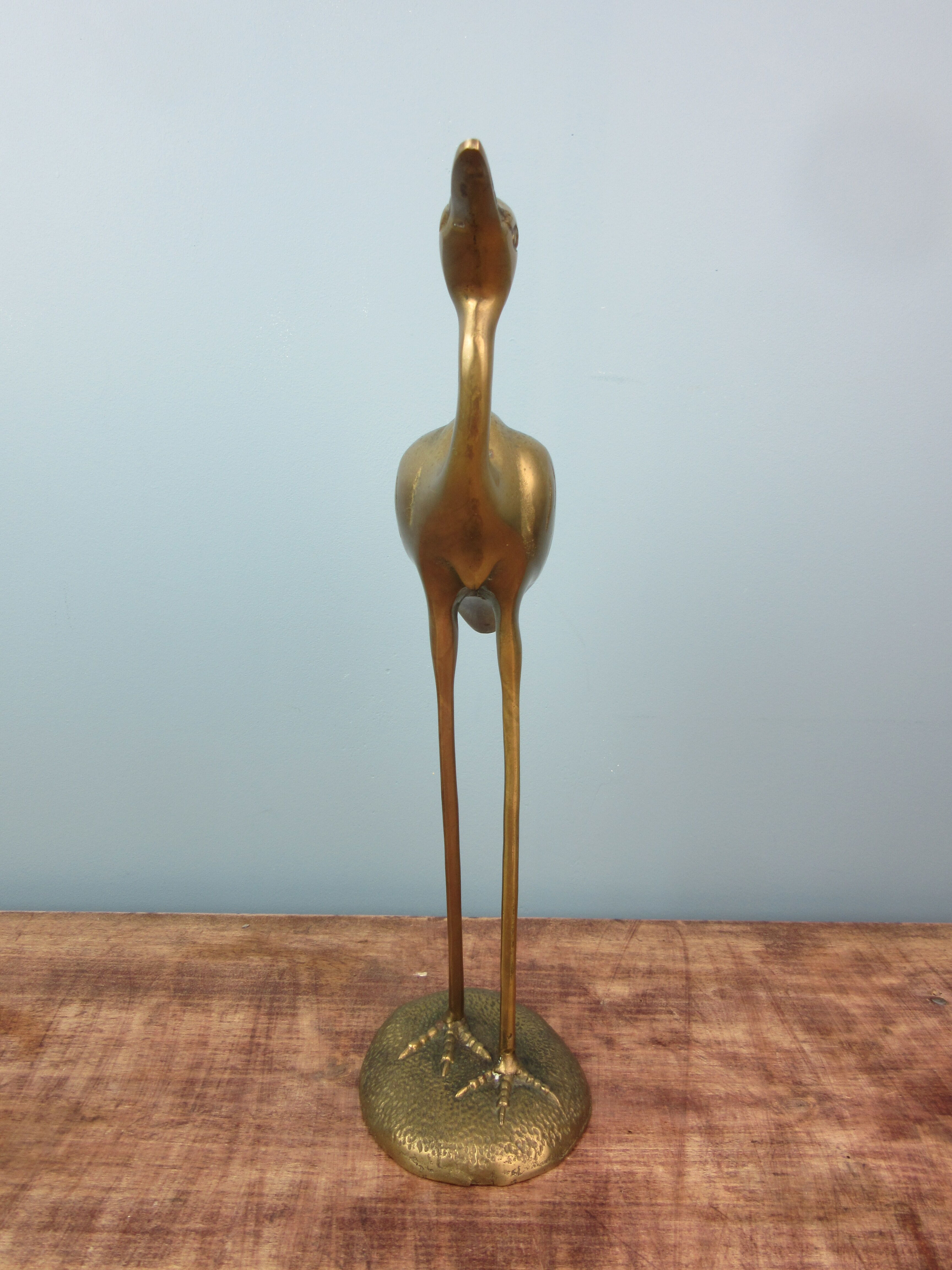 Vintage brass heron