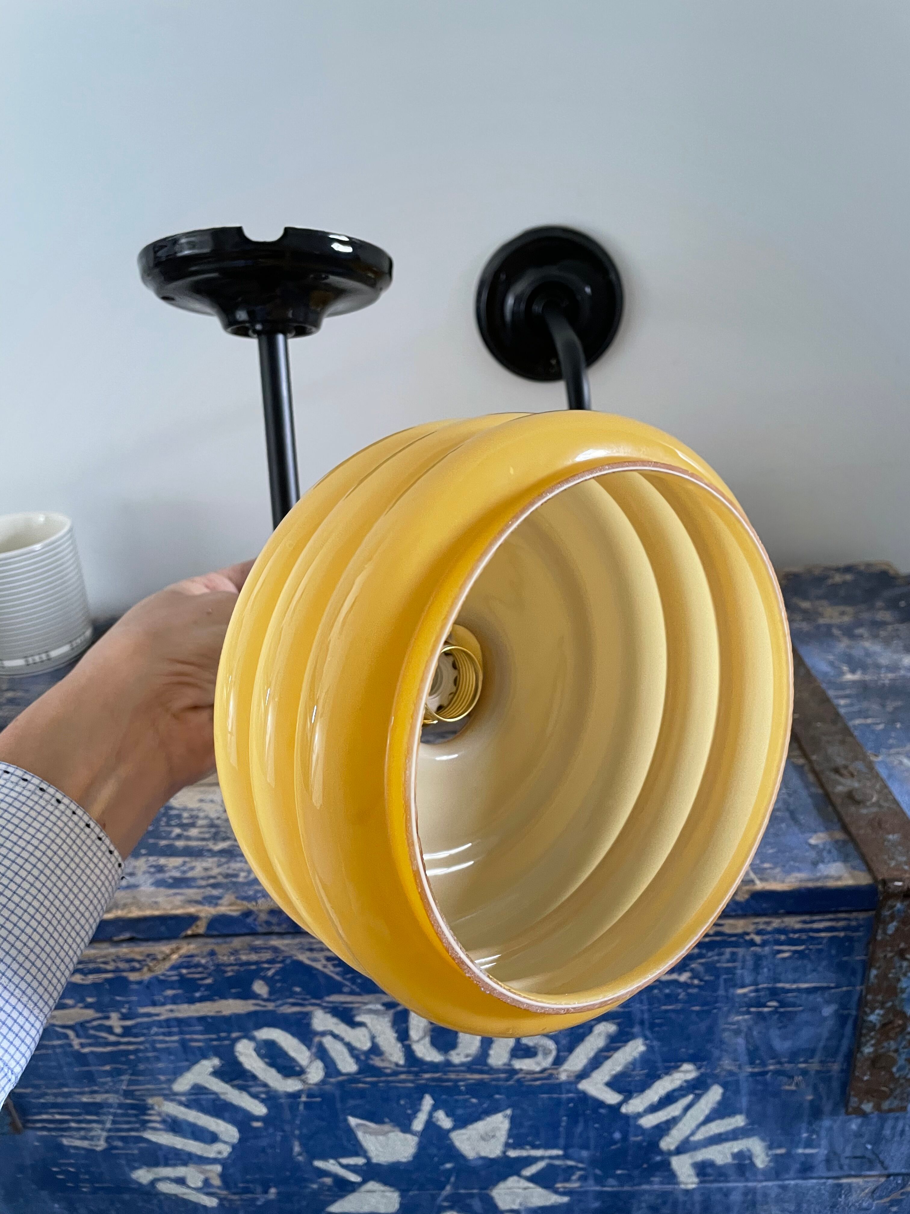 Paire d’appliques art deco électrifiées à neuf