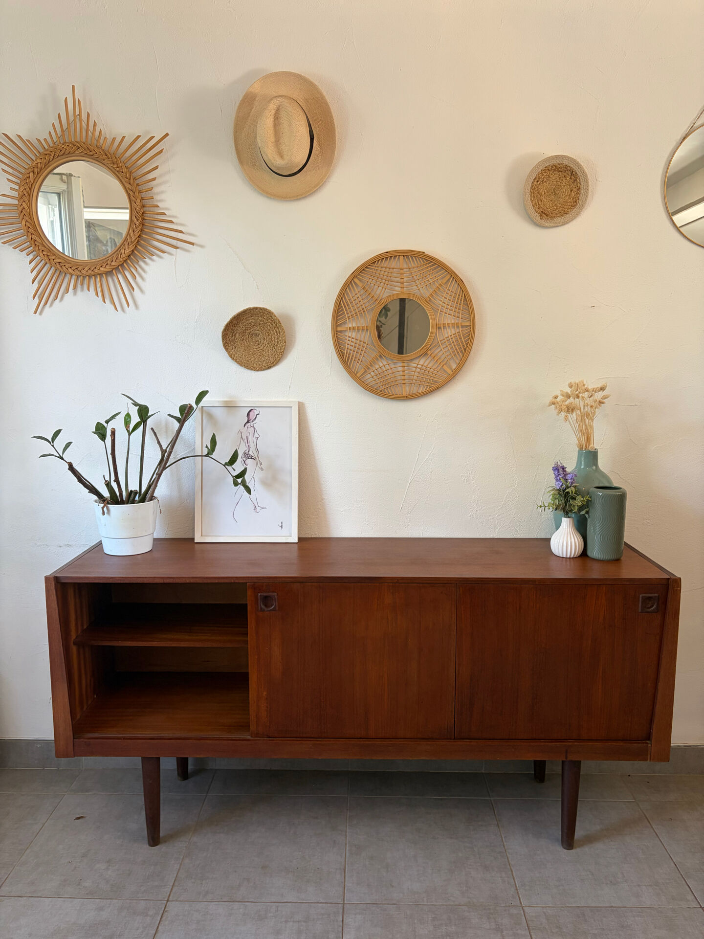 Vintage teak enfilade from the 1960s.