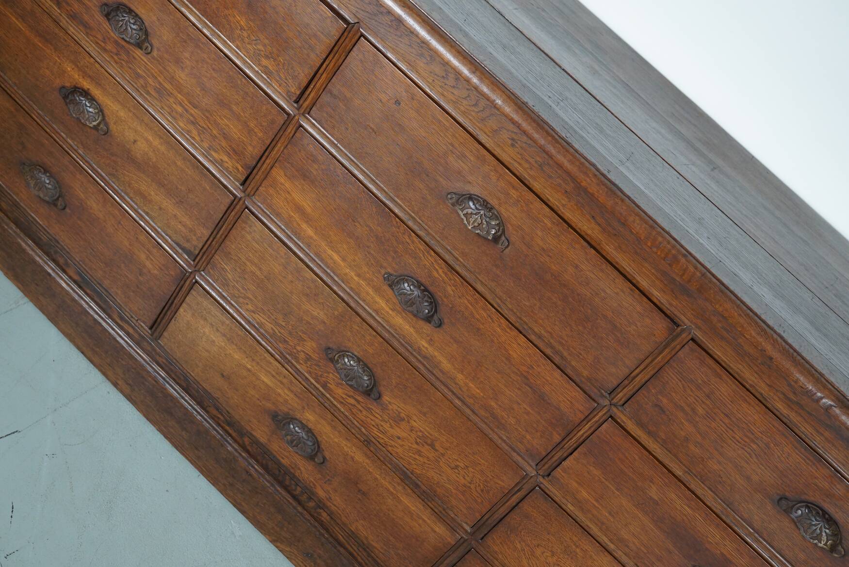 Antique Oak Apothecary / Filing Cabinet, France, 19th Century