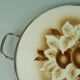 Cake plate art deco ceramic and metal plum decor