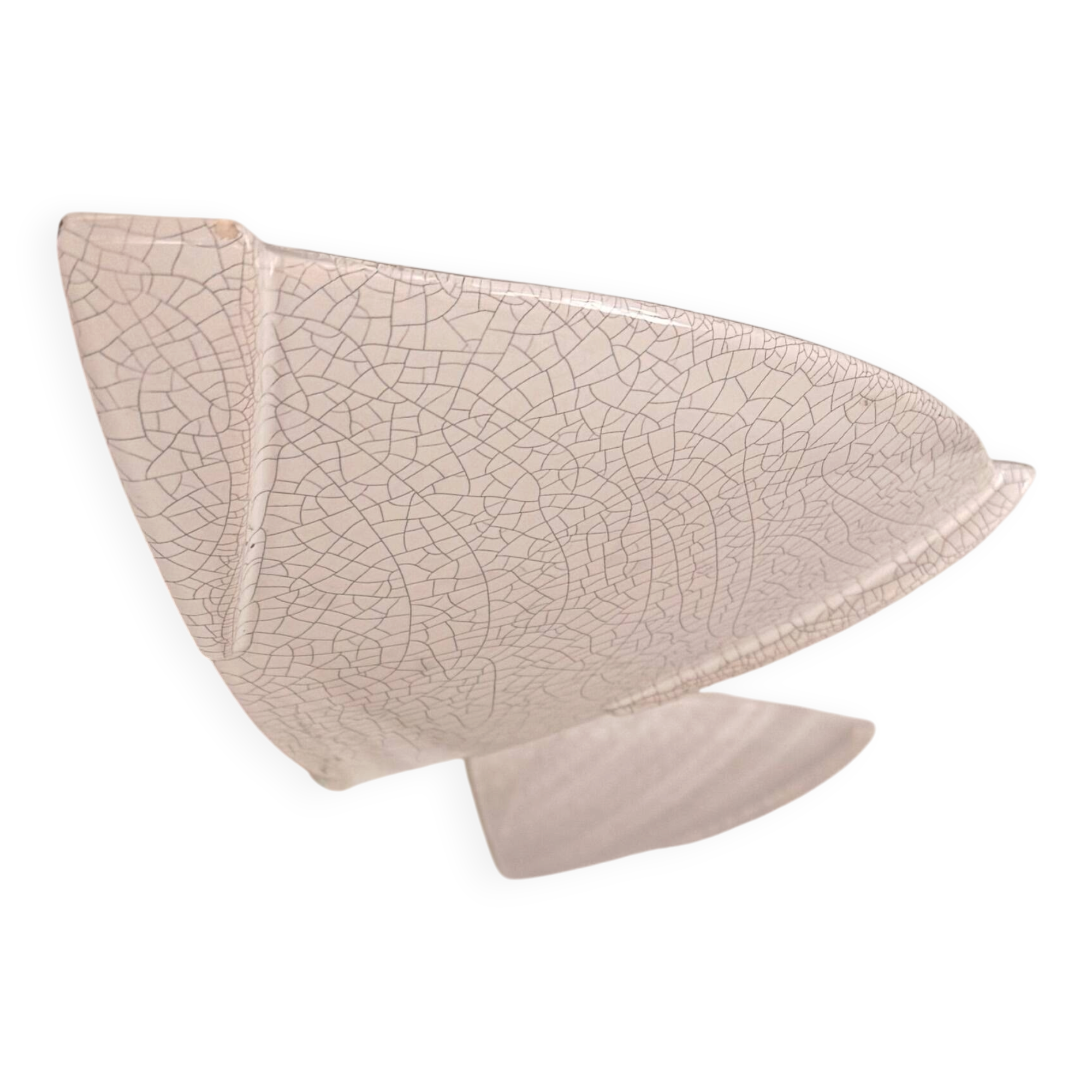 Pair of vintage wall lights in glazed white porcelain, France 1970.