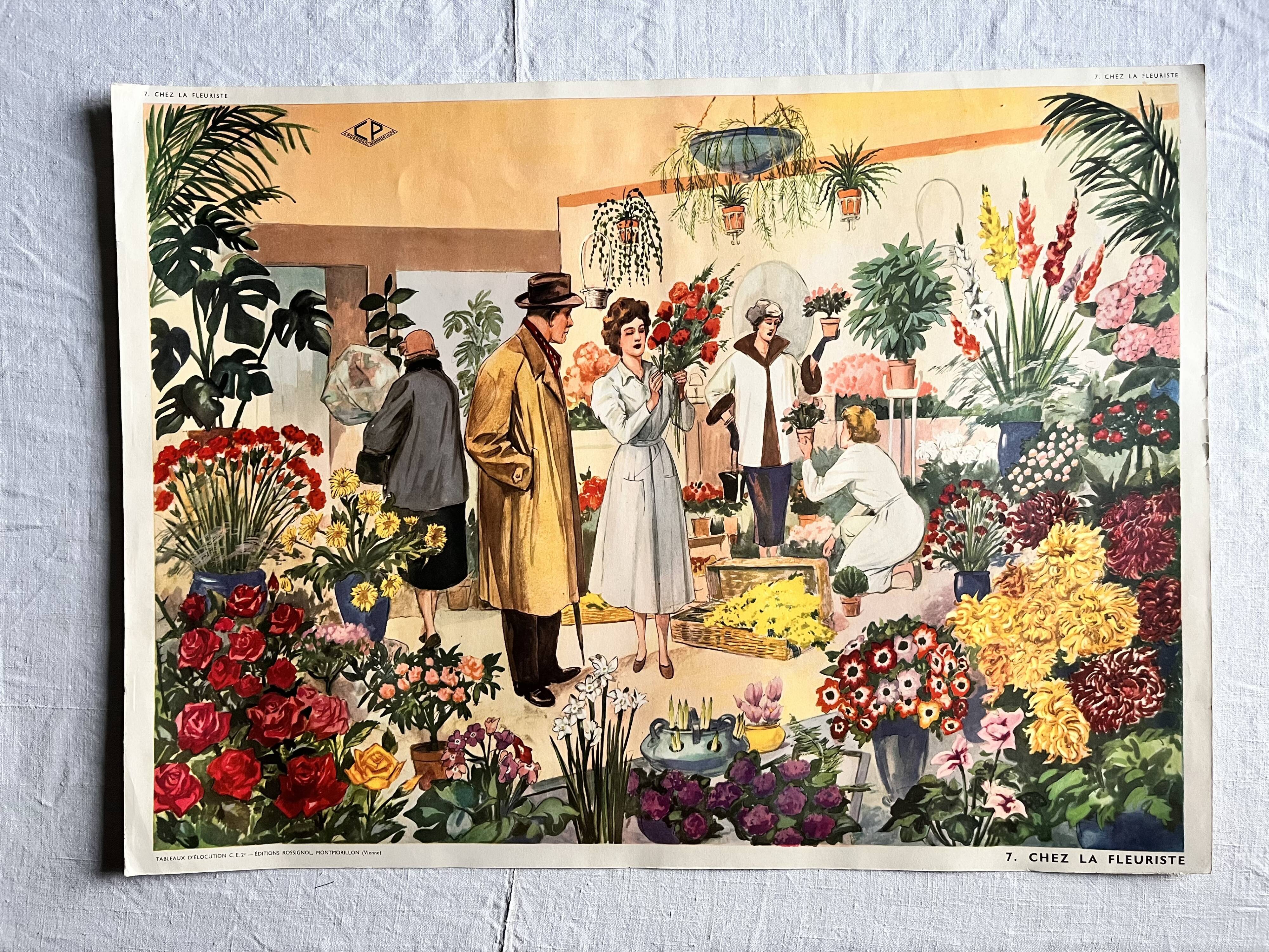 Double-sided school poster Florist/Christmas