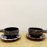 Six vintage Sars Poteries coffee cups, 1960