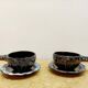 Six vintage Sars Poteries coffee cups, 1960